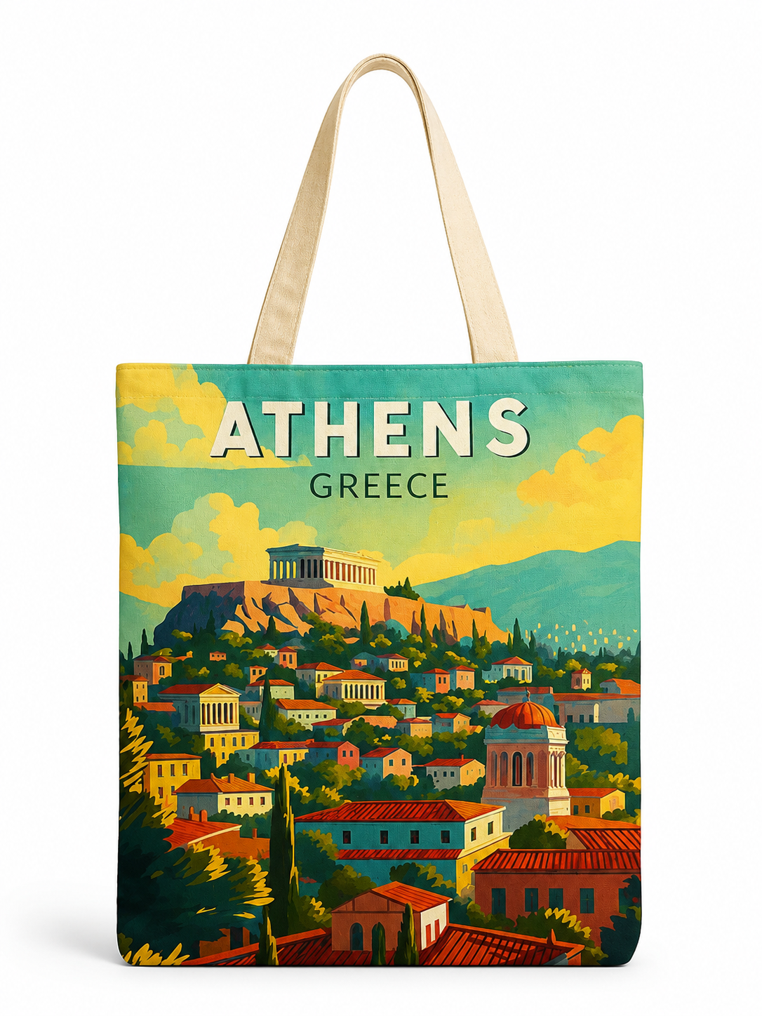 Baskılı Bez Çanta-Athens