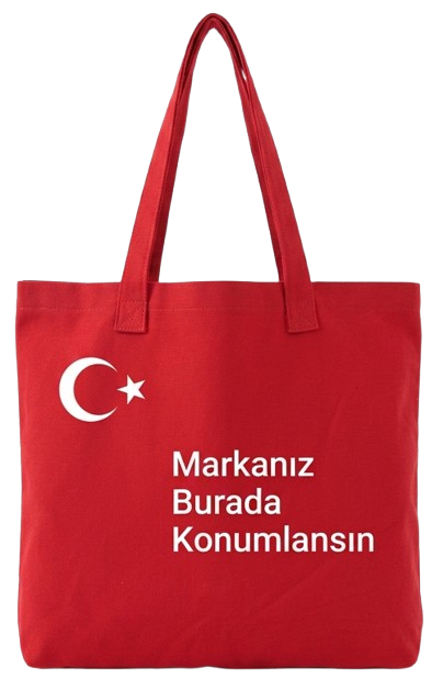 Ay yıldız baskılı kırmızı Türk bayraklı promosyon bez çanta